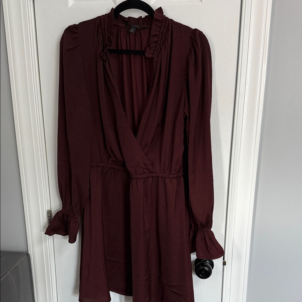 Banana Republic Deep Burgundy Long Sleeve Dress